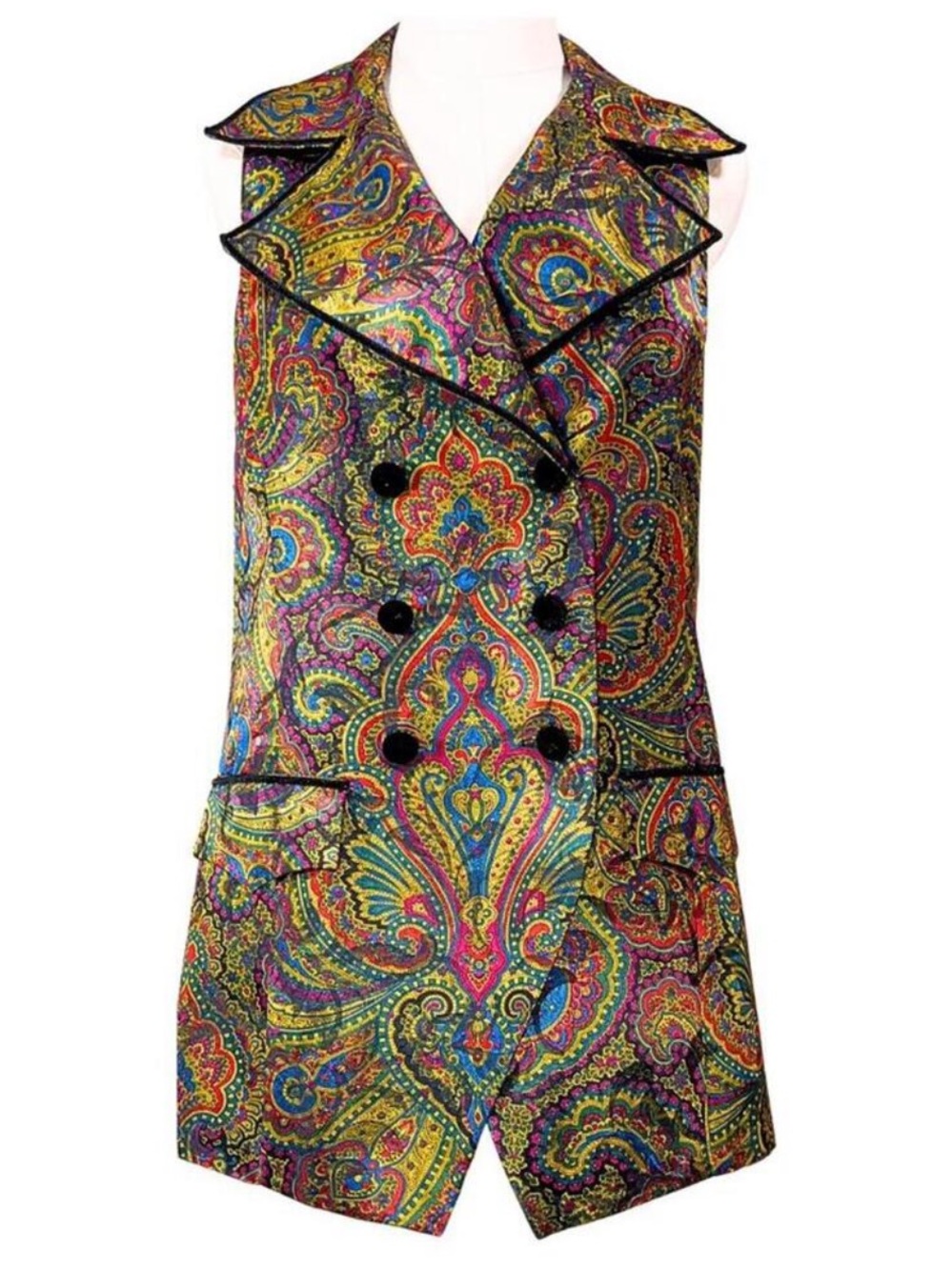 Vintage Jeremy Scott Braemar Paisley Vest Multicolour L
